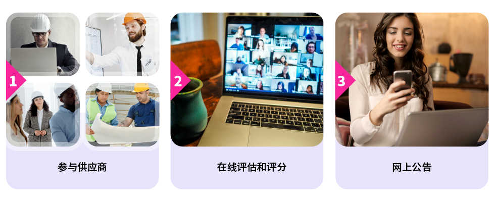 qmchashi SRM 支持評標管理，包括在線評標評分和在線公告。