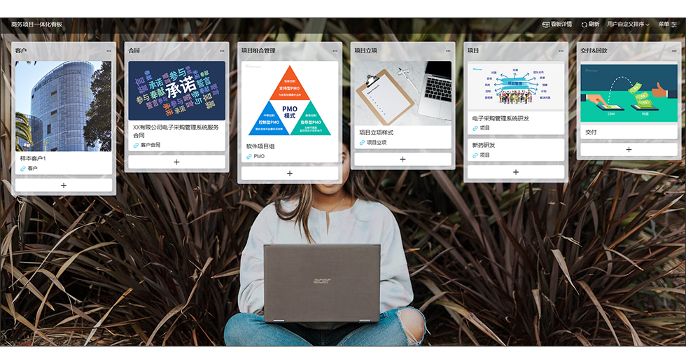 qmchashi 看板的可視化功能允許你監督多個項目。